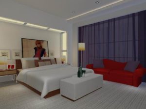 Area rug, custom furniture, custom lighting